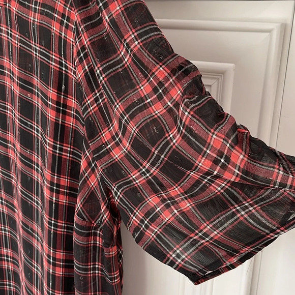 Torrid Chiffon Lurex Ruched Sleeve Blouse size 3 3x - Picture 6 of 12